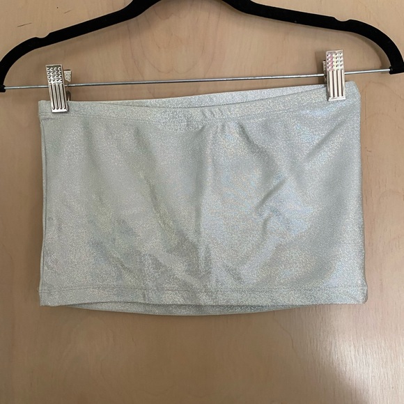 Silver iridescent crop top size small - Picture 2 of 3